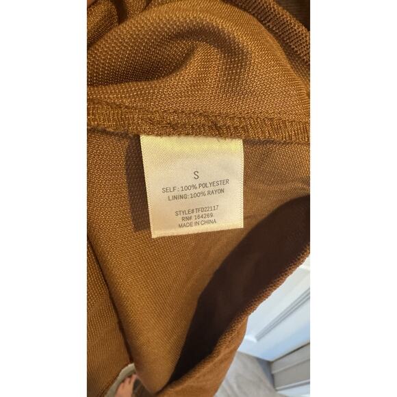 Francesca’s Blue Rain Cassie Brown Bow Back Corduroy Mini Dress Small - Picture 7 of 8